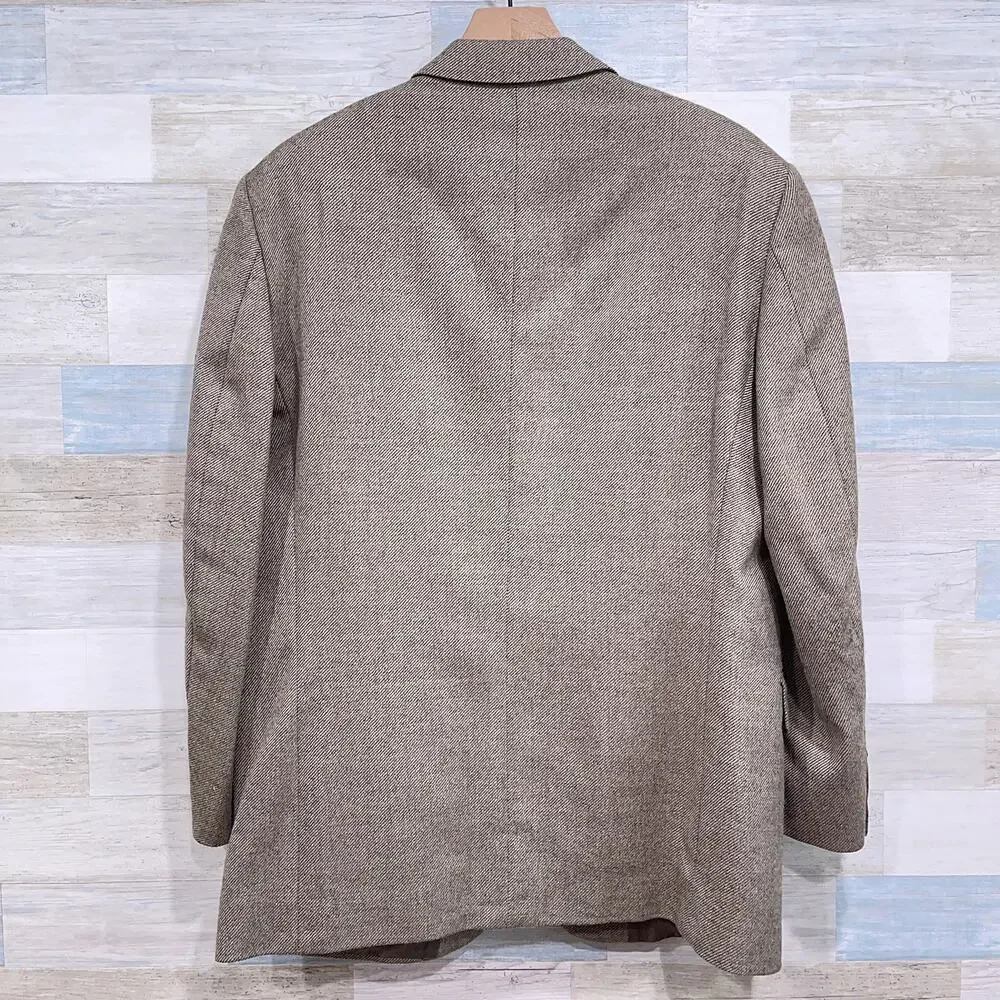 Jack Victor Tweed Wool Sport Coat Jacket Taupe Brown Two Button Mens 42R